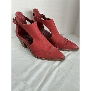Free People Coyote Crossing Cut Out Boots Heels Shoes in Red Size EU 38/7-7.5